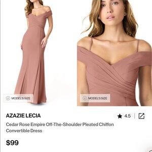 Azazie Lecia Cedar Rose dress - Size 6